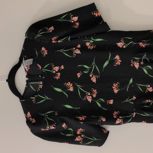 Floral Puff Sleeve Special Occasion Midi Dress - Picture 2 of 4